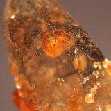 Spessartine, Quartz (var Smoky Quartz)
Tongbei, Yunxiao, Fujian Province, China
5.5 x 5.2 cm
ex-Carles Vila
Spessartine garnet on and included in Smoky Quartz (Author: Don Lum)