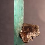 Beryl (var Emerald), Mica, Calcite
Rist Mine, (North America Emerald Mine), Hiddenite, Alexander County, North Carolina, USA
5.5 x 2.8 cm (Author: Don Lum)