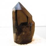 Smoky Quartz
Isle of Arran, Scotland, UK
40mm x 17mm x 13mm
Same specimen from the other side, with a bit more lighting. (Author: Mike Wood)