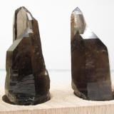 Smoky Quartz
Isle of Arran, Scotland, UK
55mm and 54mm tall
Close-up of the middle two crystals (Author: Mike Wood)