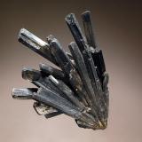 Stibnite
Raura District, Cajatambo Province, Lima Department, Peru
6.3 x 7.0 cm.
Two intergrown sprays of steel-gray stibnite crystals with rough terminations typical of this district. (Author: crosstimber)