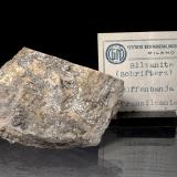 Sylvanite
Baia de Arieş (Offenbánya), Alba Co., Romania
8x5x3 cm
Classic sample, with old italian label (and a very old original german label attached on the back of the specimen, not visible in photo). (Author: Simone Citon)