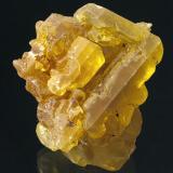 Sulphur
Perticara Mine, Novafeltria, Pesaro-Urbino Province, Marche, Italy
7x5,5x5 cm
Big, hoppered crystal from an old italian classic. (Author: Simone Citon)