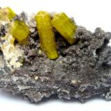 Ettringite
N&rsquo;Chwaning Mines, Kuruman, Kalahari manganese fields, Northern Cape Province, South Africa
Specimen size 4,5 cm, largest crystal 1,5 cm
 (Author: Tobi)
