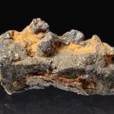 Argyrodite
Himmelsfürst Mine, Brand-Erbisdorf, Freiberg District, Erzgebirge, Saxony, Germany
2 cm in lenght
Blackish, botryoidal, with characteristic yellowish Marcasite alteration product. (Author: Simone Citon)