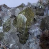 Fluorapatito<br />Minas Nuestra Señora del Carmen, La Celia, Jumilla, Comarca Altiplano, Región de Murcia (Murcia), España<br />cristal de 1 cm x 0,4 cm<br /> (Autor: Cristalino)