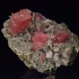 Rhodochrosite with fluorite, pyrite &amp; fluorapatite
Nates Pocket, Sweet Home Mine, Mount Bross, Alma District, Park Co., Colorado, USA
4.5x3.3cm
Re post, you can now see the fluorite! (Author: Greg Lilly)