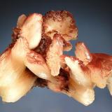 Stilbite
Sakur, Ahmednagar District, Maharashtra, India
8.0 x 11.0 cm
A group of lustrous, white crystals to 5.5 cm partially colored reddish-brown by iron oxide. (Author: crosstimber)