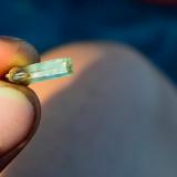 Aquamarine Beryl
Green Dream Claim, Revelstoke, BC, Canada
1 inch long
gemmy aquamarine that came out of a pocket at my green dream claim (Author: thecrystalfinder)
