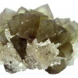 Fluorite, quartz
West Pasture Mine, Stanhope, Weardale, North Pennines, Co. Durham, England, UK
Specimen size 9,5 cm

Green crystals white purple zoning, associated with clear quartz crystals (Author: Tobi)