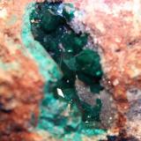 Dioptase, Limonite
Tsumeb Mine, Namibia
9.7 x 7.0 cm (Author: Don Lum)