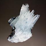 Barite
Ouichane Mines, Beni Bou Ifrour, Nador, Oriental Region, Morocco
4.1 x 5.7 cm
Pale blue, spear-shaped barite crystals with a small amount of brown gossan matrix. (Author: crosstimber)