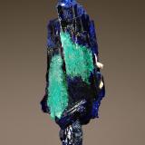 Azurite
Kerrouchene, Khenifra Province, Meknes-Tafilalet Region, Morocco
1.5 x 3.2 cm.
Two azurite crystals partly altered to malachite. (Author: crosstimber)