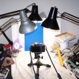 My very primitive, yet effective ’home studio’. (Author: Pierre Joubert)