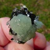 Prehnite, epidote and quartz
Brandberg, Namibia
27 x 20 x 13 mm
Same as above. (Author: Pierre Joubert)