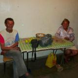 Kosie and his wife are all that is left of the mining staff.  They live in a house at the bottom of the mine (about 50 km from Steinkopf) and earn a living breaking quartz for nurseries. (Author: Pierre Joubert)