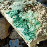 More copper related mineral on quartz. (Author: Pierre Joubert)