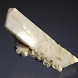 Microcline
Raikot, Chilas Diamer District, Gilgit-Baltistan, Pakistan
3.6 x 8.0 cm.
Porcelain white Baveno-twinned microcline crystal with numerous smaller crystals along one prism face. (Author: crosstimber)