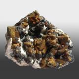 Herodsfoot Mine, Lanreath, Cornwall, England, UK
10mm tetrahedrite crystals coated with iridescent chalcopyrite, with associated galena and quartz. (Author: ian jones)