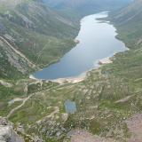 View of Loch Avon from the top of Shelter Stone Crag, looking East. The cliff below is about 800ft (~250m). All granite of course. And no, I didn&rsquo;t climb up it to get here! (Author: Mike Wood)