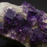Fluorite, Barite
Berbes, Berbes Mining area, Ribadesella, Asturias, Spain
Largest crystal is 1.2 x 1.5 cm (Author: James)
