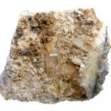 Topaz
Schneckenstein cliff, Klingenthal, Vogtland, Saxony, Germany
Specimen size 4,5 cm, topaz crystal 1 cm (Author: Tobi)