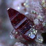 Cinabrio.
Mina Las Cuevas, Almadén, Distrito de Almadén, Ciudad Real, Castilla-La Mancha, España
Campo de visión 3 mm. (Autor: Juan Miguel)