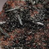 Gaudefroyite
N’Chwaning II Mine, Kuruman, N. Cape Prov., South Africa
7.1 x 10.5 cm
Closer view of above specimen. (Author: crosstimber)