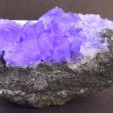 Fluorite,
Frazer&rsquo;s Hush Mine, 295 Level, Rookhope, Weardale, Co Durham, England, UK.
85 x 55 mm 
under LW UV (Author: nurbo)