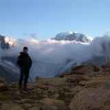 Mont-Blanc, Mer de Glace, et Moi.
This photo taken 2005, from near the Courvercle Hut. (Author: Mike Wood)