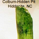 Spodumene var.Hiddenite
Colburn- Hidden Pit Stony Point, Alexander Co., North Carolina, USA
2.4cm x 1.5cm (Author: Rich Olsen)