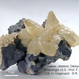 Galena, calcite
Matlock, Derbyshire, England, UK
7 cm (Author: Roger Warin)