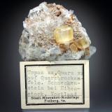 Topaz on Quartz
Schneckenstein, Vogtland, Saxony, Germany
5x5x3 cm overall size (Author: Jesse Fisher)