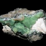 Prehnite, pectolite, calcite
Rauschermühle quarry, Niederkirchen, Rhineland-Palatinate, Germany
9,5 x 6,5 cm
Old find from the 1950s. (Author: Andreas Gerstenberg)