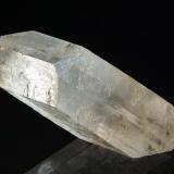 Gypsum
Uljanovsk, Volga River, Russia
1.8 x 5.5 cm
Colorless, sharp, prismatic gypsum crystal. (Author: crosstimber)