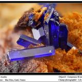 Azurite
Mas Dieu, Mercoirol, Gard, Languedoc-Roussillon, France
fov 3 mm (Author: ploum)