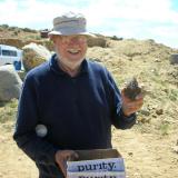 John S. White scored early with a fine amethyst quartz floater.  Don’t let the name on the box fool you.  John is not pure except in knowledge!  Ha, ha! (Author: Tony L. Potucek)