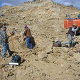 Ken Roberts, Neil Prenn and Ian Merkel checking fresh ground for pockets.  Ian worked for the consortium of owners and was a great help. (Author: Tony L. Potucek)