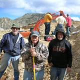 The motley crew of Tony Potucek, Ken Roberts, and Neil Prenn enjoying a brief respite during the quartz dig.  Photo by Scott Werschky. (Author: Tony L. Potucek)