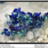 Azurite
Mas Dieu, Mercoirol, Gard, Languedoc-Roussillon, France
fov 3.5 mm (Author: ploum)