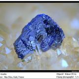 Azurite
Mas Dieu, Mercoirol, Gard, Languedoc-Roussillon, France
fov 3.5 mm (Author: ploum)