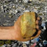 Big beryl crystal I found loose in the dirt at the base of a pegmatite (Author: thecrystalfinder)