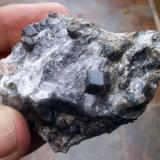 Almandino (Granate)Bama Openpit (San Rafael Claim), Picón or Minas hill, San Vicenzo de Bama, Touro, Comarca Arzúa, La Coruña / A Coruña, Galicia / Galiza, Spain5 x 4 cm (Autor: Cristalino)
