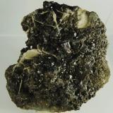 Bournonita y Barita.Cerro de Pasco, Provincia Pasco, Departamento Pasco, Perú100x100 mm. (Autor: Jesus Franquesa Baucells)
