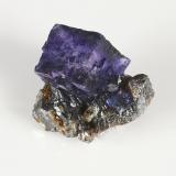 Fluorite on SphaleriteElmwood Mine, Carthage, Central Tennessee Ba-F-Pb-Zn District, Smith County, Tennessee, USA2.5x2.0x1.5 cm (Author: steven calamuci)