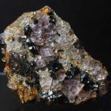 Fluorite and SphaleriteGreenlaws Mine, Daddry Shield, Weardale, North Pennines Orefield, County Durham, England / United Kingdom3x3cm (Author: captaincaveman)