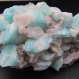 Quartz (var. smoky) Microcline (var. amazonite) and Albite (var. cleavelandite)<br />Crystal Peak area, Teller County, Colorado, USA<br />5.8 x 3.3 x2.6 cm<br /> (Author: steven calamuci)