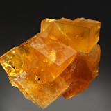 Fluorite
Piboul Mine, Gabrias, Marvejols, Lozère, Languedoc-Roussillon, France
3.4 x 4.5 cm
An intergrown group of sharp, translucent to transparent, lemon-yellow, cubic crystals. (Author: crosstimber)