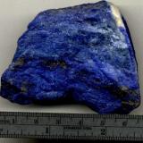 Lazurite (lapislazuli)
Sar-e Sang, Koksha Valley, Khash & Kuran Wa Munjan Districts, Badakhshan, Afghanistan
2-1/2 x 2-1/2 x 1-1/4 inches (Author: Dale Hallmark)