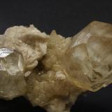 Calcite, Dolomite
La Florida mining area, Sierra de Arnero, Cantabria, Spain
Main crystal is 3 x 3 cm (Author: James)